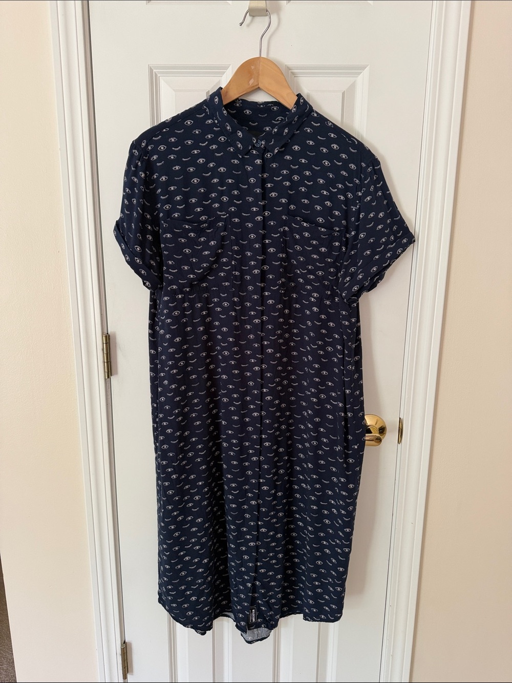 Wild Fang Empower Short Sleeve Dress in Navy Wink